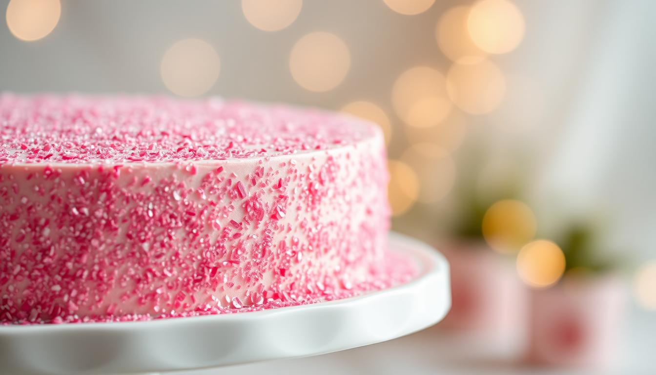 eatable cake decoration shiny pink glitter