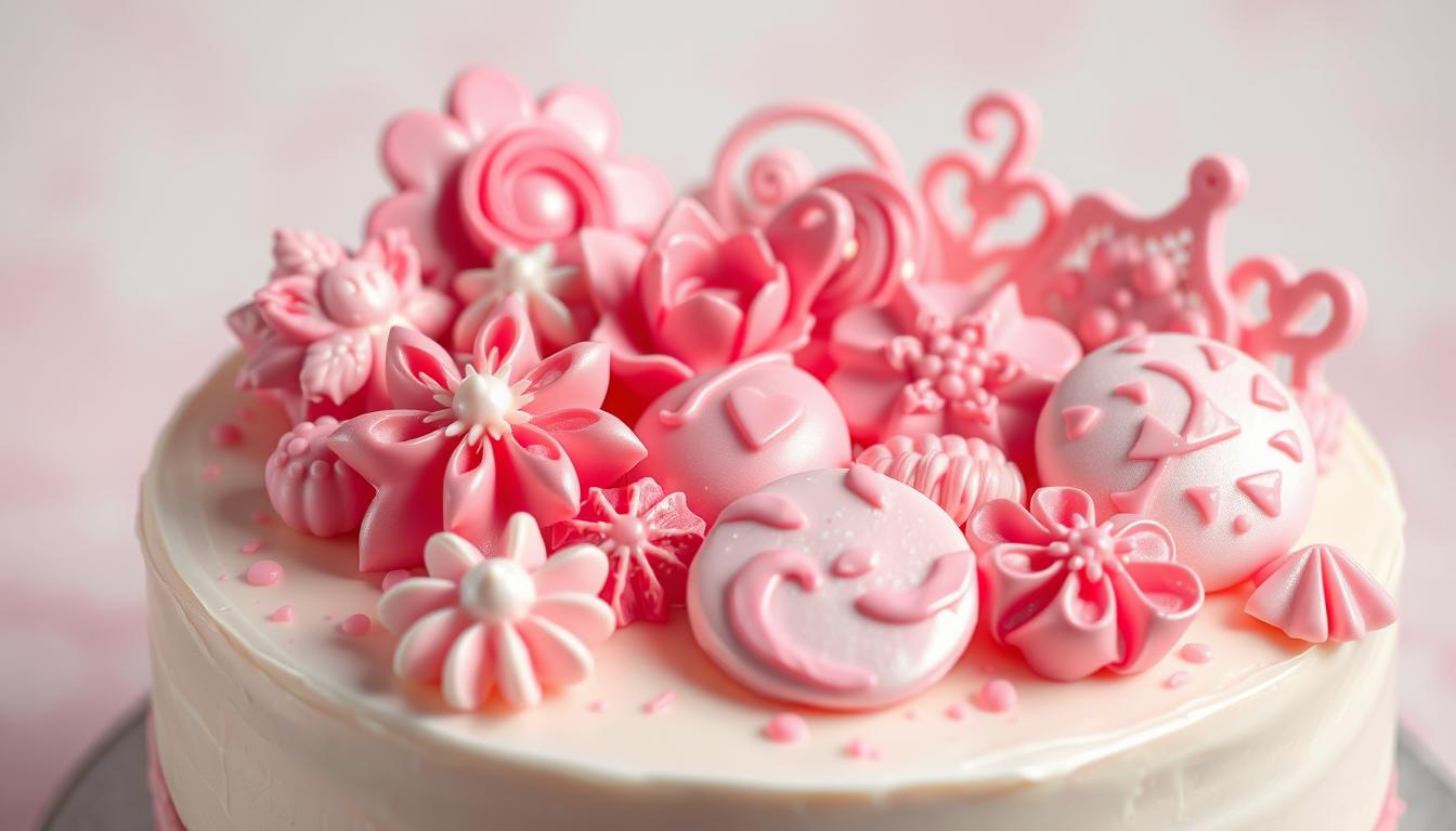 pink chocolate cake decorations