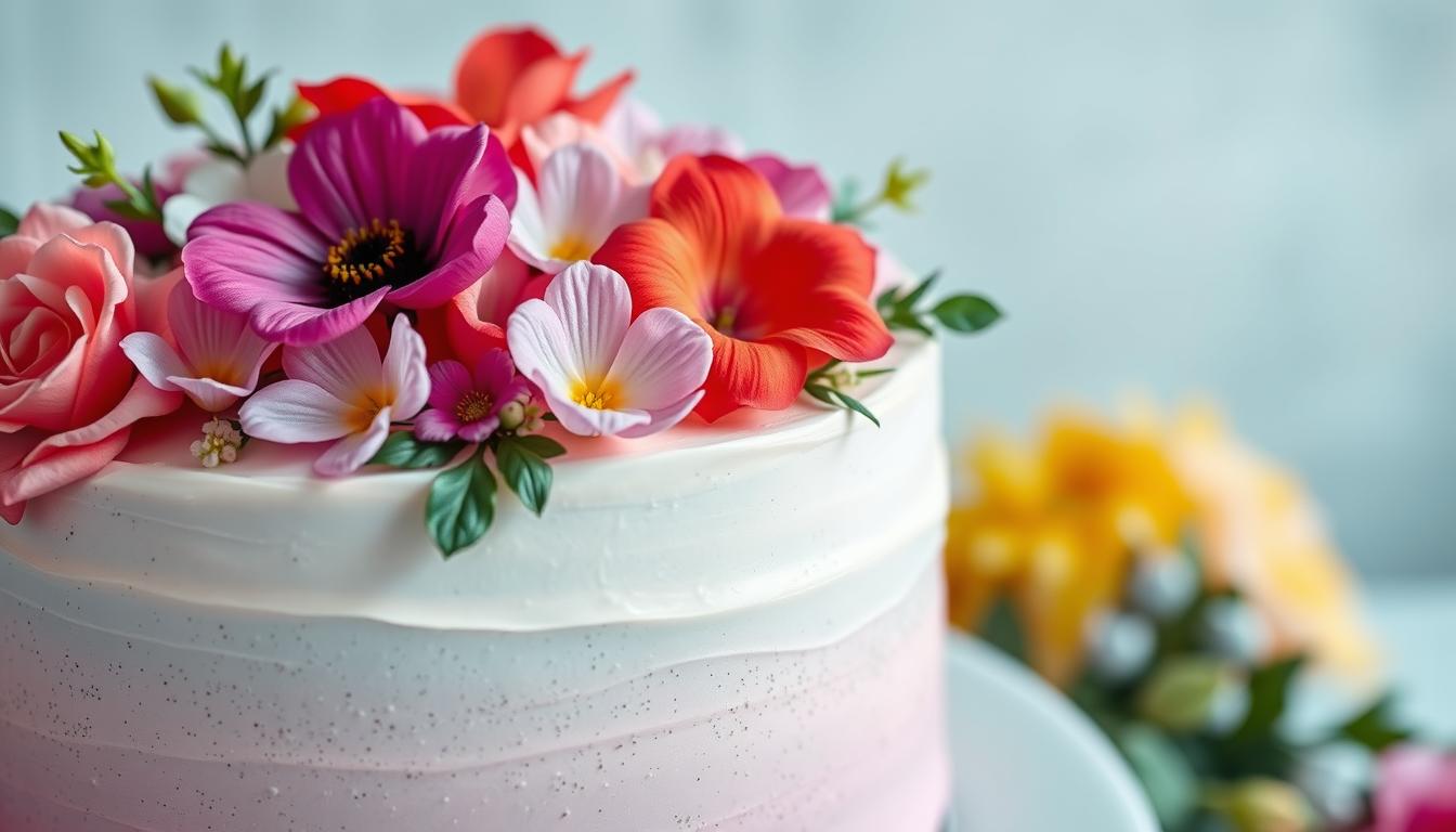 edible flowers cake decoration